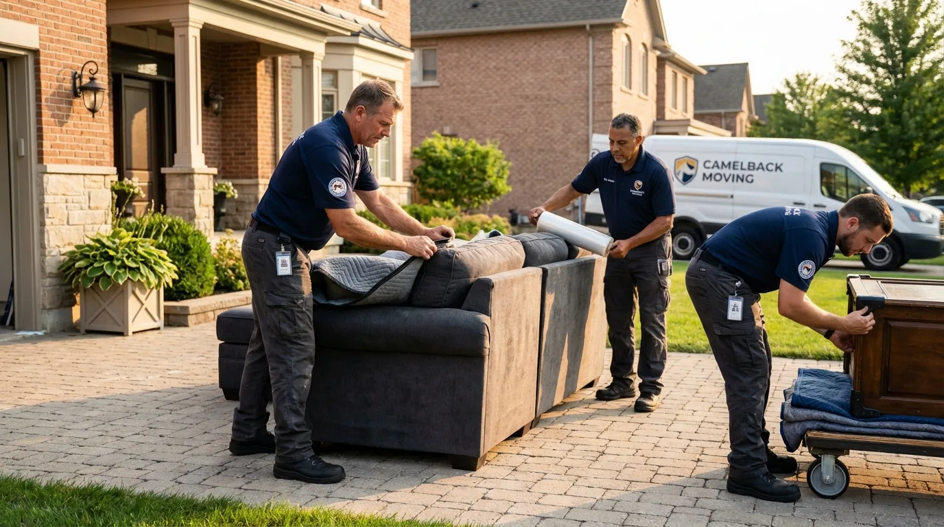 Large estate moving crew wrapping furniture in Loxley, AL