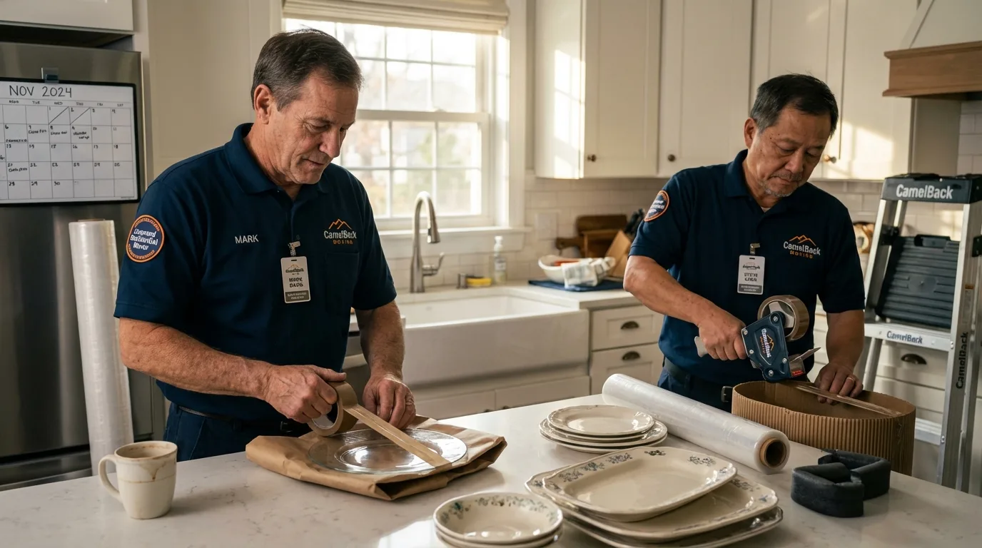 Professional crew packing kitchen dishware in Loxley, AL